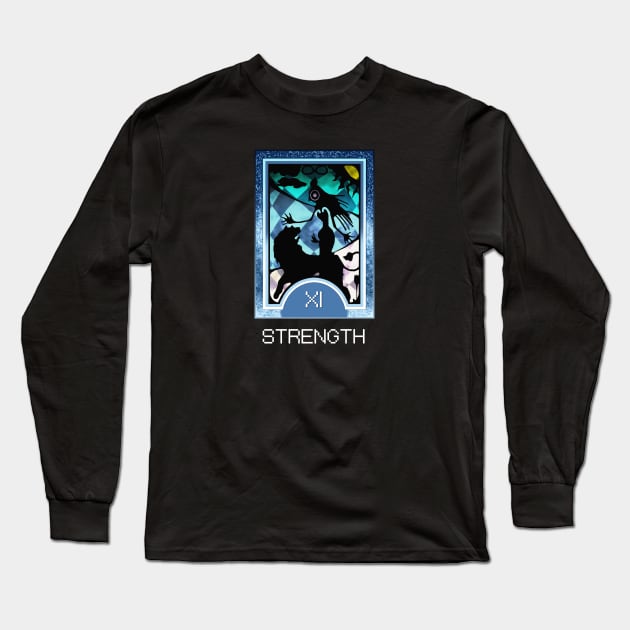 Strength Arcana Tarot Card Long Sleeve T-Shirt by loveandlive